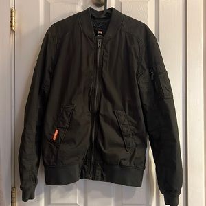 Superdry Mens Charcoal Bomber Jacket Size Small